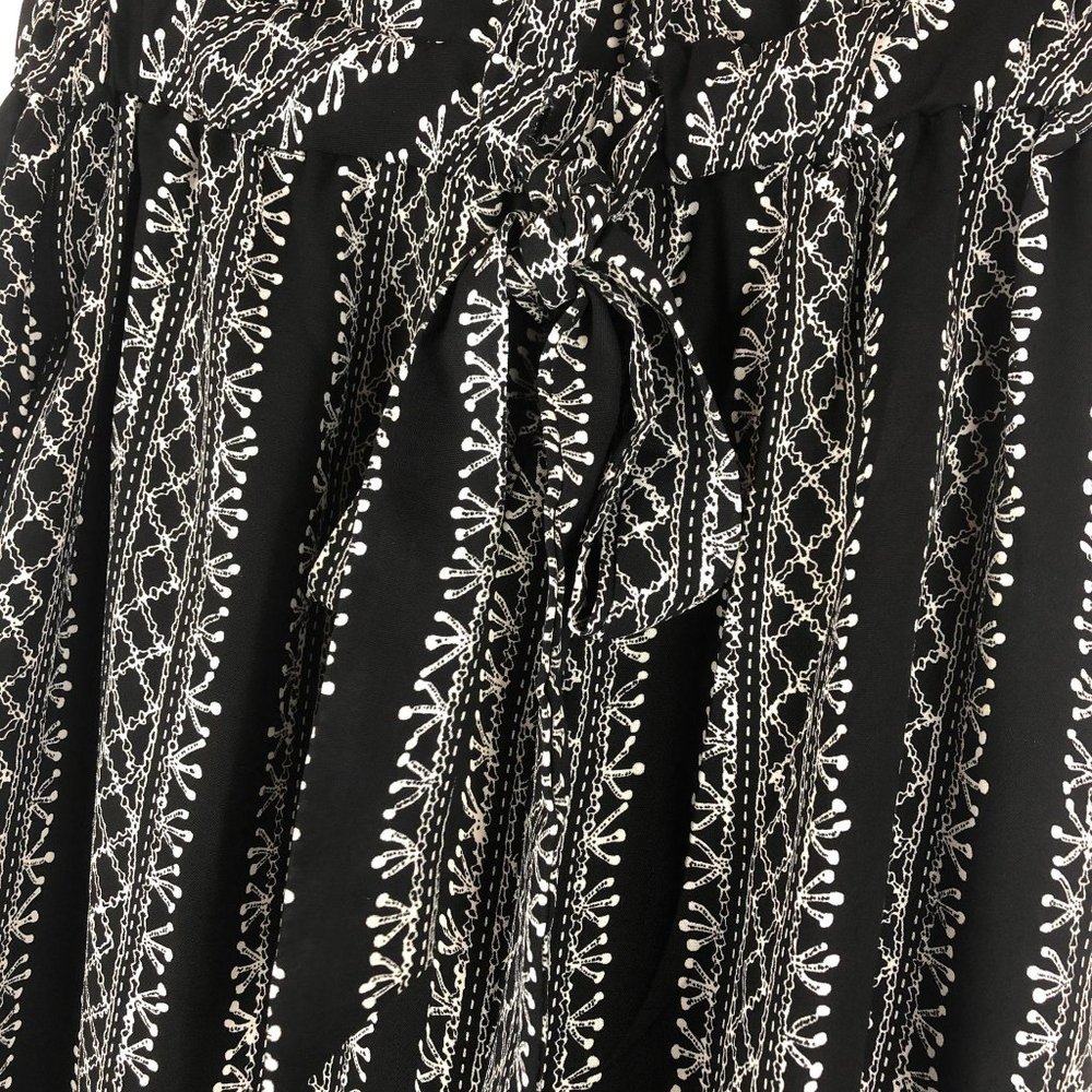 Entro Black White Printed Paper Bag Pants Sz S - Picture 5 of 6